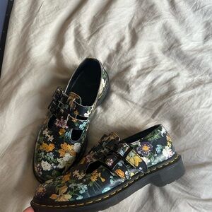 Floral Doc marten Mary Jane’s with Buckle Detail